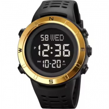 Ceasuri barbatesti - Ceas de mana barbatesc Skmei Sport Casual Digital Lumina de fundal Afisare data Alarma Negru Auriu