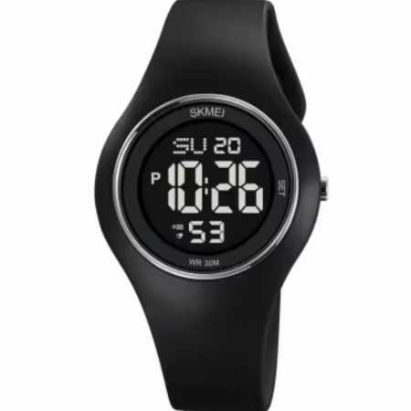 Ceas de mana barbatesc Skmei Alarma Casual Sport Fashion Digital Cronometru Negru [0]