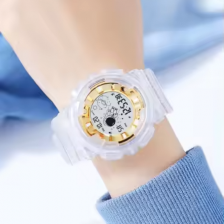 Ceas de mana barbatesc Skmei Stil Militar Army Casual Digital Fashion Quartz Led Alb [3]