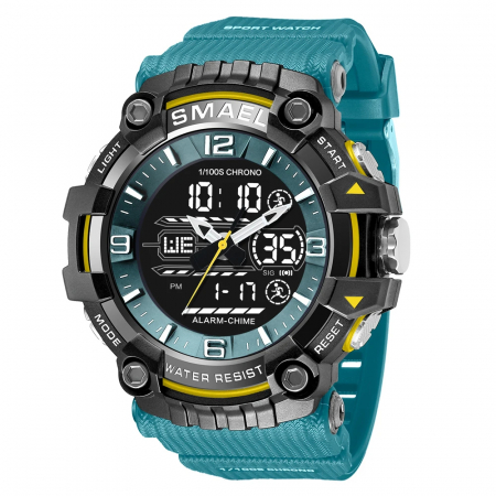 Ceasuri barbatesti - Ceas de mana barbatesc Smael Digital Stil Army Militar Cronometru Alarma Sport Albastru
