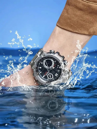 Ceas de mana barbatesc Smael Sport Fashion Digital Quartz Dual Time Analog Alarma Cronograf [1]