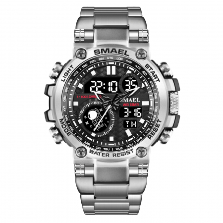 Ceasuri barbatesti - Ceas de mana barbatesc Smael Sport Fashion Digital Quartz Dual Time Analog Alarma Cronograf