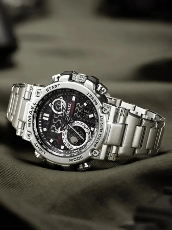 Ceas de mana barbatesc Smael Sport Fashion Digital Quartz Dual Time Analog Alarma Cronograf [2]
