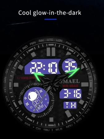 Ceas de mana barbatesc Smael Sport Fashion Digital Quartz Dual Time Analog Alarma Cronograf [3]