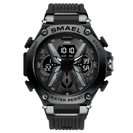 Ceasuri barbatesti - Ceas de mana barbatesc Smael Sport Dual Time Quartz Analog Digital Alarma Cronograf