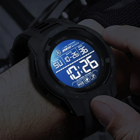 Ceas de mana barbatesc Smael Stil Militar Army Sport Digital Fashion Cronograf Alb [3]