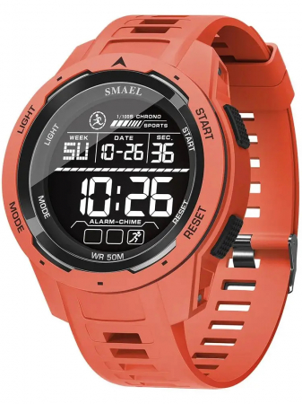 Ceas de mana barbatesc Smael Casual Stil Militar Army Sport Digital Fashion Cronograf Rosu [1]