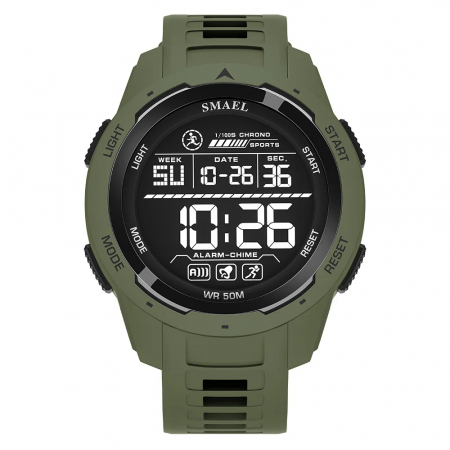 Ceas de mana barbatesc Smael Stil Militar Army Sport Fashion Digital Cronograf Verde [1]