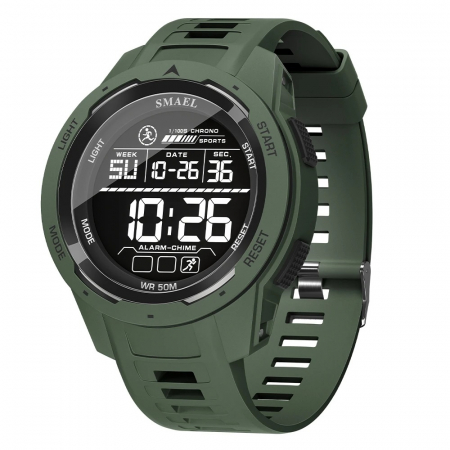 Ceasuri barbatesti - Ceas de mana barbatesc Smael Stil Militar Army Sport Fashion Digital Cronograf Verde