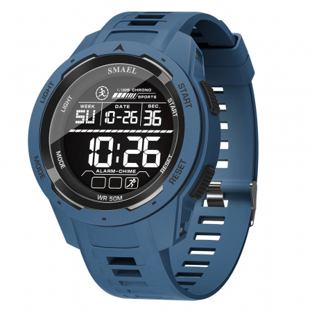 Ceasuri barbatesti - Ceas de mana barbatesc Smael Stil Militar Army Sport Fashion Digital Cronograf Albastru