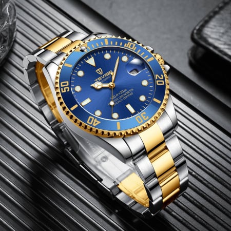 Ceas de mana barbatesc Tevise Mecanic Automatic Luxury Elegant Fashion Analog Argintiu/Albastru [2]