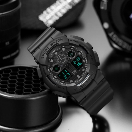 Ceas de mana barbatesc TIO Stil Militar Army Sport Quartz Digital Analog Rezistent la apa 5 ATM [4]