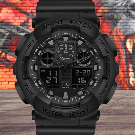 Ceas de mana barbatesc TIO Stil Militar Army Sport Quartz Digital Analog Rezistent la apa 5 ATM [5]