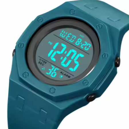 Ceas de mana barbati Skmei Led Sport Alarma Casual Digital Lumina de fundal Cronometru Albastru [5]