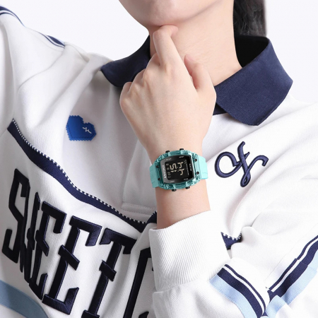 Ceas de mana dama Naviforce Sport LCD Casual Fashion Digital Silicon Albastru [2]