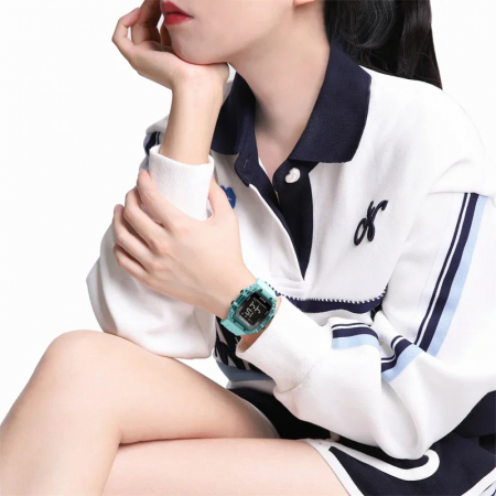 Ceas de mana dama Naviforce Sport LCD Casual Fashion Digital Silicon Albastru [6]