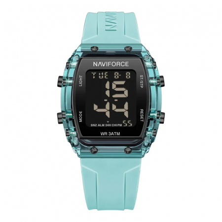 Ceasuri dama - Ceas de mana dama Naviforce Sport LCD Casual Fashion Digital Silicon Albastru