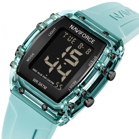 Ceas de mana dama Naviforce Sport LCD Casual Fashion Digital Silicon Albastru [1]