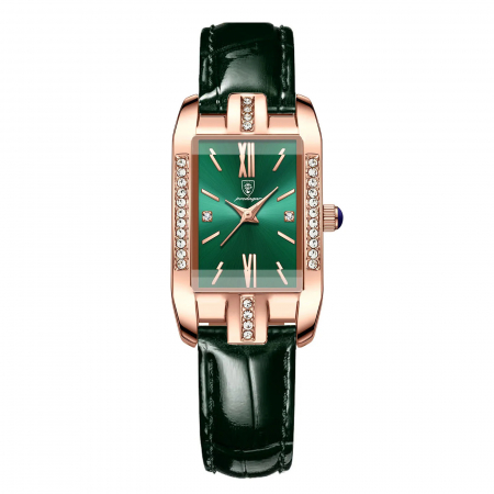 Ceas de mana dama Poedagar Fashion Elegant Casual Piele Verde [0]