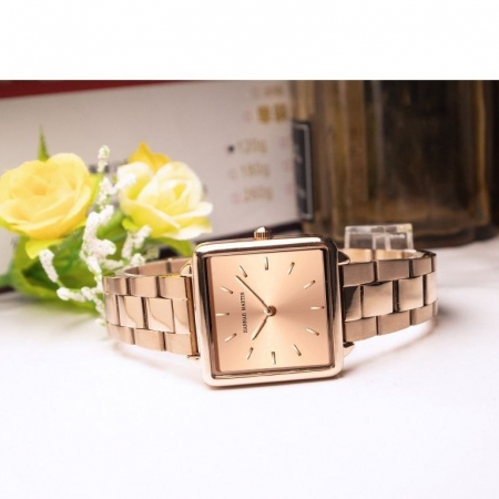 Ceas de mana dama Hannah Martin Quartz Analog Elegant Auriu Roze [2]