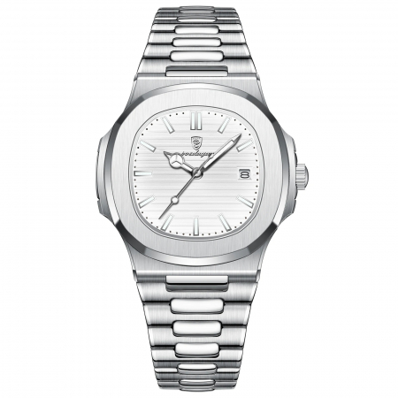 Ceasuri barbatesti - Ceas de mana Poedagar Analog Fashion Quartz Casual Otel Argintiu Alb
