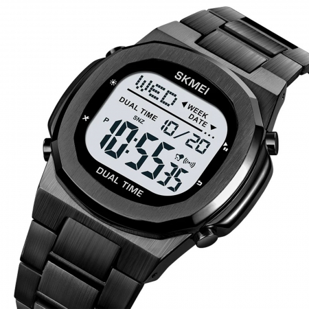 Ceasuri barbatesti - Ceas Digital Bărbați SKMEI 2004 Negru – Funcții Multiple, Design Casual, Cronometru, Alarmă, Rezistent la Apă 3ATM