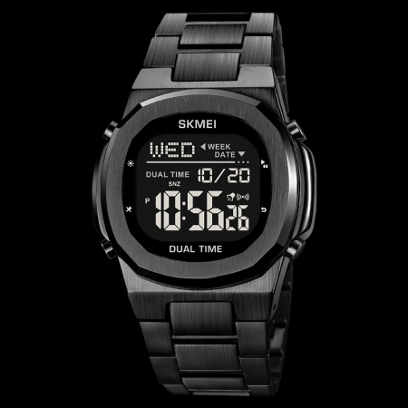 Ceas Digital Bărbați SKMEI 2004 Negru – Funcții Multiple, Design Casual, Cronometru, Alarmă, Rezistent la Apă 3ATM [3]