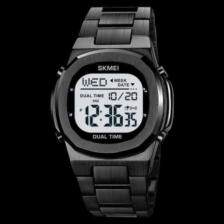 Ceas Digital Bărbați SKMEI 2004 Negru – Funcții Multiple, Design Casual, Cronometru, Alarmă, Rezistent la Apă 3ATM [2]