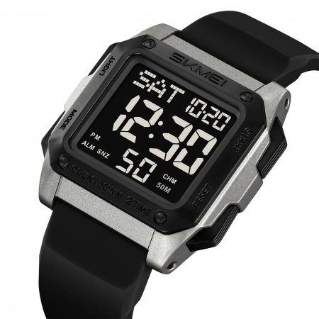 Ceasuri barbatesti - Ceas Digital Bărbați SKMEI 2454 Titan – Funcții Multiple, Design Army, Cronometru, Alarmă, Rezistent la Apă 5ATM