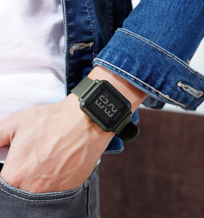 Ceas digital Skmei Unisex Lumina de fundal Afisare data Casual Verde [1]