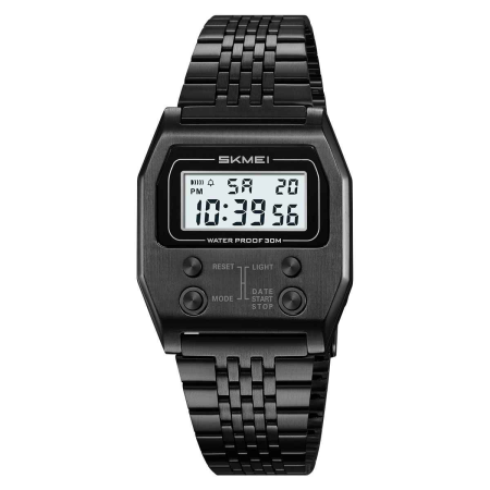 Ceasuri barbatesti - Ceas Digital Vintage SKMEI 2460 Auriu – Stil Retro, Alarmă și Cronometru