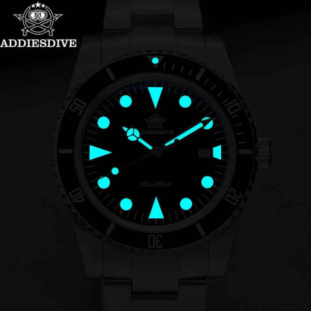 Ceas Diver Addiesdive AD2068 Argintiu cu Cadran Negru – Quartz Japonez, Otel 316L, Bezel Ceramic, 200M [5]
