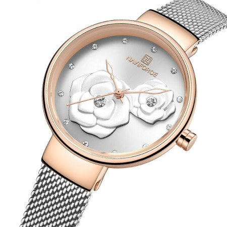 Ceas femei Naviforce Elegant Auriu Quartz Argintiu [2]