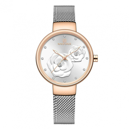 Ceasuri dama - Ceas femei Naviforce Elegant Auriu Quartz Argintiu