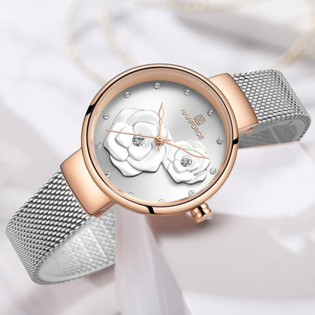 Ceas femei Naviforce Elegant Auriu Quartz Argintiu [3]