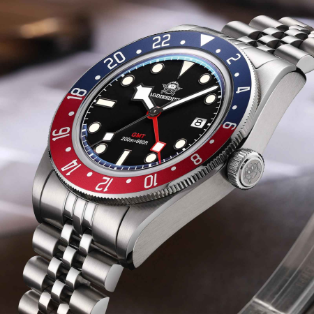 Ceas GMT Quartz AD2044 39mm – Otel 316L, 200m Waterproof, Bezel Rotativ, Luminiscent BGW9, Geam Safir Mineral [2]