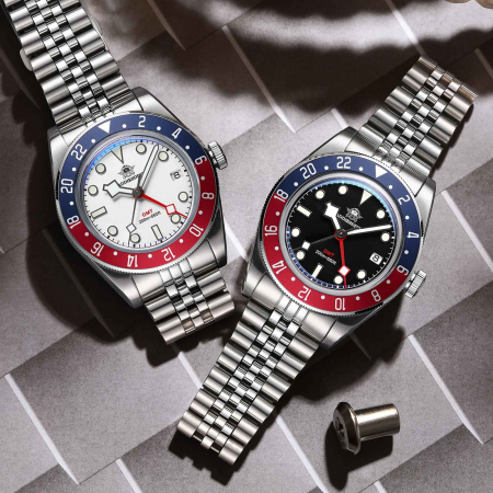 Ceas GMT Quartz AD2044 39mm – Otel 316L, 200m Waterproof, Bezel Rotativ, Luminiscent BGW9, Geam Safir Mineral [1]