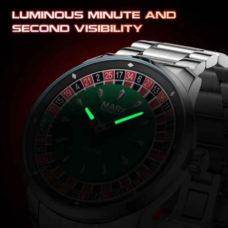 Ceas Mark Fairwhale FW-5031 pentru bărbați, mecanism quartz, cadran cu cifre arabe și design rotativ, carcasă metalică 43mm [4]