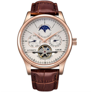 Ceasuri barbatesti - Ceas mecanic automatic, Lige, Elegant, Business, mecanism Tourbillon, curea din piele naturala