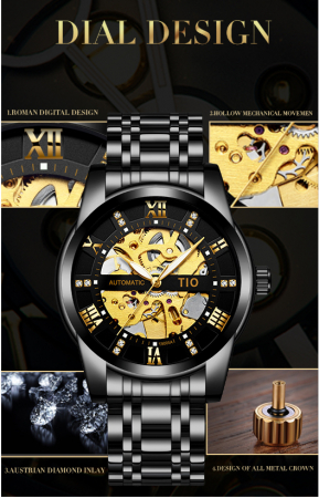 Ceas mecanic automatic TIO, Self Wind, Skeleton, Clasic, Luminos [5]