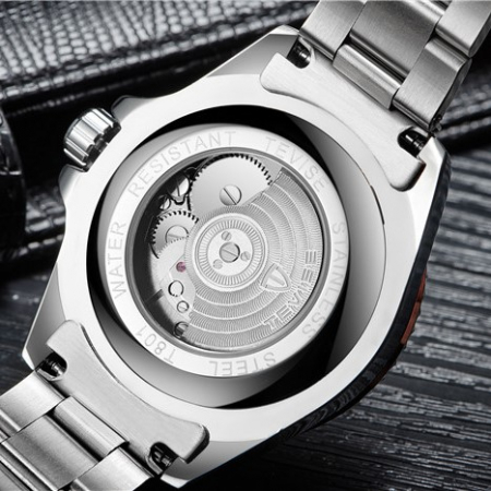 Ceas mecanic automatic Tevise Otel Verde Analog Business Elegant Data [2]