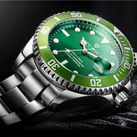 Ceas mecanic automatic Tevise Otel Verde Analog Business Elegant Data [1]