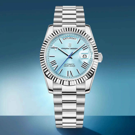 Ceas mecanic Pagani Design PD-1752, Seagull ST16, 36mm, afișaj zi și dată, oțel inoxidabil, rezistență 100m [1]