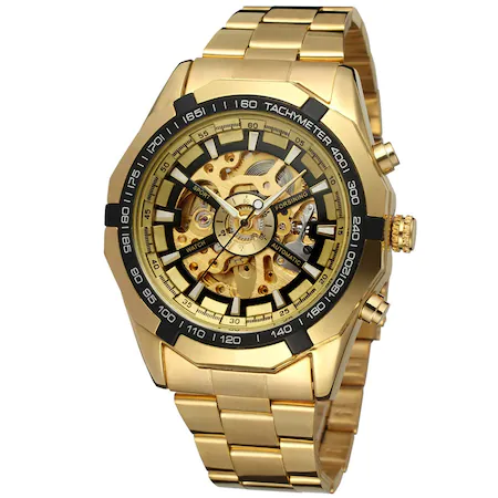 Ceasuri barbatesti - Ceas mecanic T-Winner Automatic Clasic Fashion Auriu