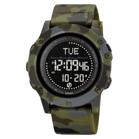 Modele noi - Ceas Militar Digital SKMEI 2639 Army Camuflaj – Pedometru, Busolă și Rezistență 50M