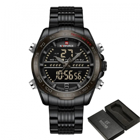 Ceas barbatesc Naviforce Cronograf Alarma Indici luminosi Lumina fundal Quartz Analog Digital [1]