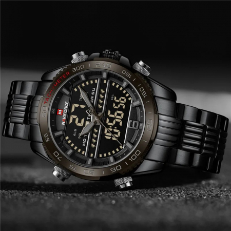 Ceas barbatesc Naviforce Cronograf Alarma Indici luminosi Lumina fundal Quartz Analog Digital [2]