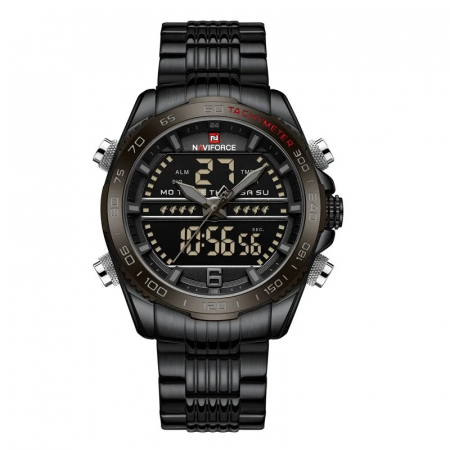 Ceas barbatesc Naviforce Cronograf Alarma Indici luminosi Lumina fundal Quartz Analog Digital [0]