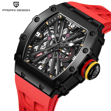 Ceas PAGANI DESIGN PD-1738 Black Red, Quartz VH65, Safir AR, 42mm, 50M [1]