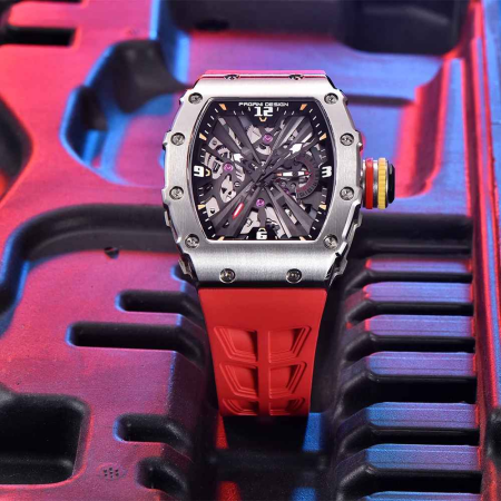Ceas PAGANI DESIGN PD-1738 Red, Quartz VH65, Safir AR, Oțel 316L, 42mm, 50M [3]
